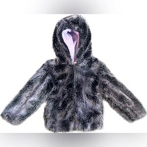 American Widgeon grayish purple faux fur hooded jacket size 5